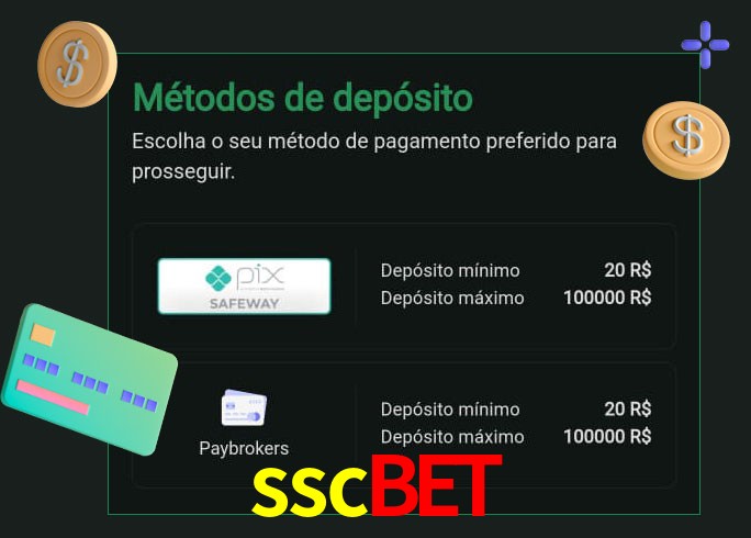 O cassino sscbet oferece uma grande variedade de métodos de pagamento